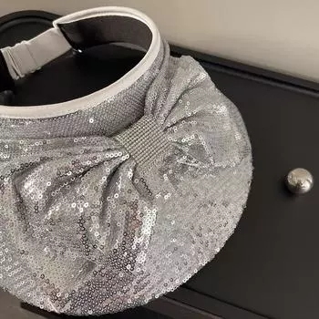 Шикарная летняя черная кепка с блестками для ночного клуба, повседневная уличная мода без милой солнцезащитной кепки, женская шляпа с козырьком для отдыха head size 57cm