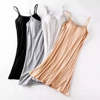 Шикарная летняя ночная рубашка без рукавов, дышащая, для сна M чёрный