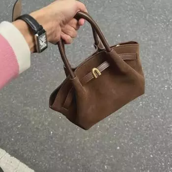 Шикарная матовая сумка-тоут: Роскошная женская рабочая сумка, просторный дизайн через плечо, премиальная текстурированная сумка-мессенджер и клатч кофейный