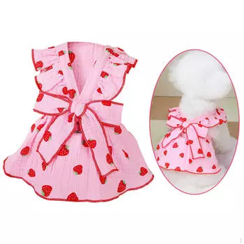 Шикарная одежда для маленьких собак и кошек - модный наряд S розовый