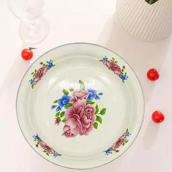 Шикарная полированная многофункциональная тарелка с цветочным узором, элегантная эмалированная сервировочная тарелка для еды, кухонные принадлежности, тарелка с фруктами D