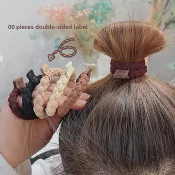 Шикарная резинка для волос с плюшевым медведем для женщин - высокоэластичный, прочный аксессуар для волос на осень/зиму Brown/1 pc