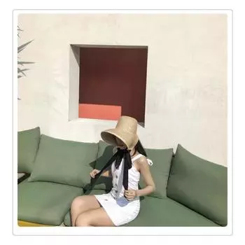 Шикарная сельская соломенная кепка в стиле лолитстиль ручной работы, женская солнцезащитная кепка для отдыха, пляжная шляпа для отдыха head size 57cm