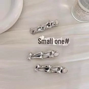 Шикарная серебряная шпилька-бантик со стразами — модная заколка сбоку 2024 года для стильного, элегантного образа Bowknot