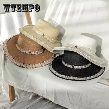 Шикарная широкополая соломенная шляпа от солнца для женщин — легкая, дышащая летняя пляжная кепка с кисточками и ветрозащитным шнурком one size хаки