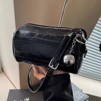 Шикарная сумка-бочка для женщин, модная новая серебряная сумка через плечо на одно плечо, женская повседневная универсальная сумка для монет Mini(Max Length<20cm)