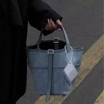 Шикарная сумка-ведро из джинсовой ткани для женщин, новые винтажные сумки большой вместимости, элегантные сумки для поездок на работу через плечо и подмышки
