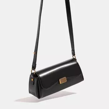 Шикарная универсальная женская сумка через плечо – модная сумка-багет 27cm*8cm*11cm чёрный