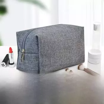 Шикарная водонепроницаемая катионная льняная сумка для хранения косметики и средств по уходу за кожей серый