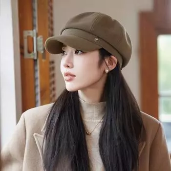 Шикарная восьмиугольная шапка-берет для женщин — легкая, регулируемая посадка, идеально подходит для осени/зимы и Рождества One Size