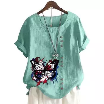 Шикарная женская футболка с круглым вырезом и 11 вариантами ярких принтов S белый