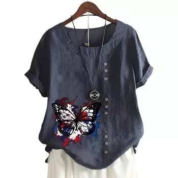 Шикарная женская футболка с круглым вырезом и 11 вариантами ярких принтов S белый