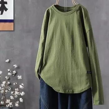 Шикарная женская многослойная футболка с длинным рукавом и вырезом на спине — однотонная, большие размеры M белый