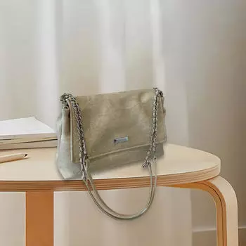 Шикарная женская сумка через плечо для работы и путешествий бежевый