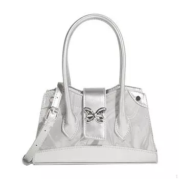 Шикарная женская сумка с регулируемым ремешком для повседневных дел серебряный