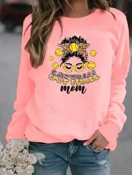 Шикарная женская зимняя толстовка с круглым вырезом и длинными рукавами с различными модными узорами S