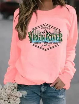 Шикарная женская зимняя толстовка с круглым вырезом и длинными рукавами с различными модными узорами S