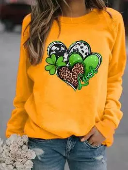 Шикарная женская зимняя толстовка с круглым вырезом и длинными рукавами, доступная в различных модных узорах. S