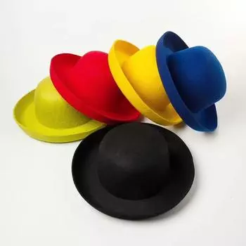 Шикарная зимняя цветная шерстяная шляпа с загнутыми полями, элегантная модель, уличная женская шляпа от солнца для отдыха, мужская и женская праздничная кепка head size 57cm