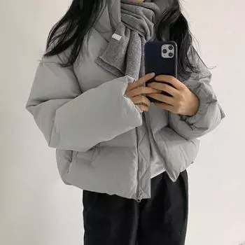 Шикарная зимняя водолазка, утолщенная теплая пуховая куртка, ленивое ветровое мешковатое пальто на молнии, свободные однотонные повседневные женские парки с хлопковой подкладкой One Size красный