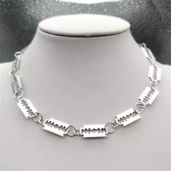 Шикарное готическое ожерелье-кольцо с лезвием Модный дизайн унисекс для женщин Уникальный стиль хип-хоп-панк Идеально подходит для эффектных вечеринок и повседневной носки