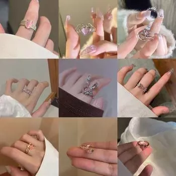 Шикарное и элегантное разомкнутое кольцо: Женственный, легкий роскошный дизайн, универсальный стиль для указательного пальца, уникальный и простой. Purple oil drop