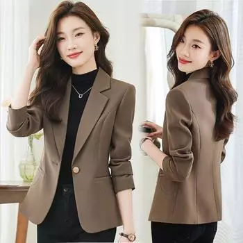 Шикарное и приталенное женское пальто в стиле вестерн для осени и весны с высоким качеством и элегантным дизайном S чёрный