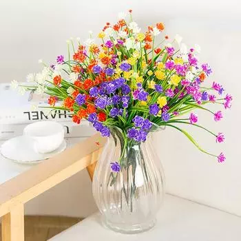 Шикарное искусственное растение, красочное, устойчивое к атмосферным воздействиям, сделай сам фиолетовый