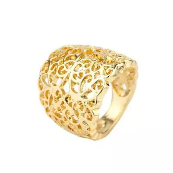 Шикарное металлическое кольцо золотого цвета для женщин, свадебные украшения, арабески, бижутерия, оптовая продажа золотой