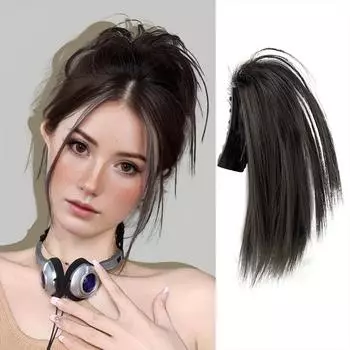 Шикарное наращивание хвоста для женщин — прямая термостойкая синтетическая прическа для увеличения объема на каждый день 25cm