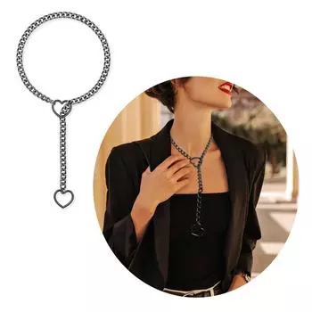 Шикарное ожерелье в форме сердца, готическое колье-чокер, модный и элегантный аксессуар для женщин и девушек серебряный