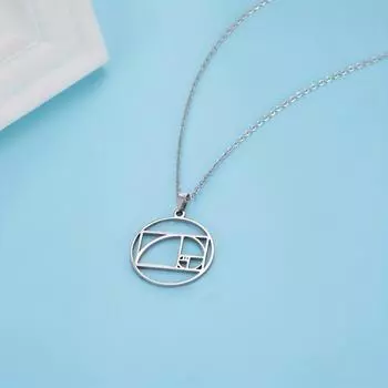 Шикарное позолоченное ожерелье - элегантный геометрический кулон, стиль унисекс для учителей и любителей математики серебряный