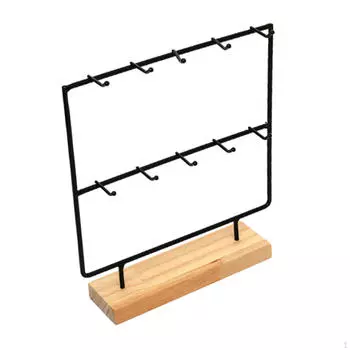 Шикарное решение для хранения ювелирных изделий с 10 крючками, стойка для сережек чёрный