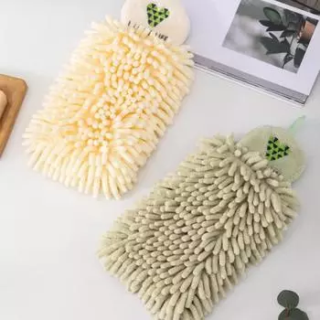 Шикарное удобное долговечное полотенце для протирания, мягкое на ощупь, подвесная вышитая тряпка для рук для отеля жёлтый