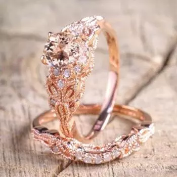 Шикарное женское кольцо, инкрустированное стразами, декоративная липкость US 9 ярко-розовый/золотистый