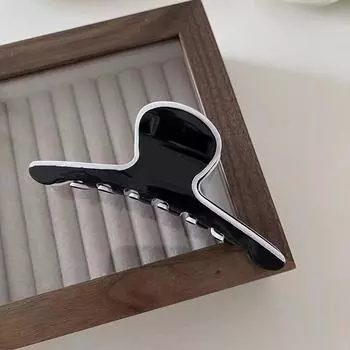 Шикарные элегантные черные белые ацетатные геометрические когти для волос для женщин Poluplar Crab Shark Catches Acrylic Clips Korean Accessories