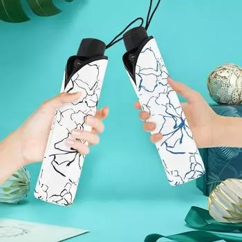 Шикарные цветочные анти-УФ-складные зонты от солнца, компактные женские ветрозащитные зонты от дождя с прекрасным цветком 8K, зонтики-зонтики