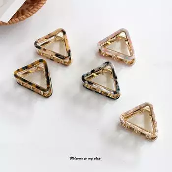 Шикарные геометрические ацетатные зажимы для волос из металла, заколки для волос для женщин и девочек, леопардовая заколка для волос, аксессуары для волос в виде крабов, треугольник A