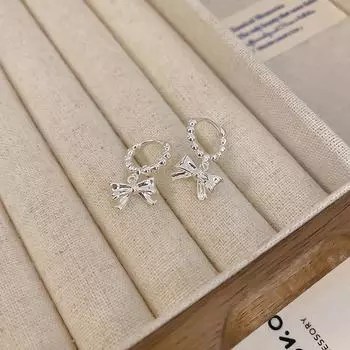 Шикарные геометрические металлические серьги-каффы в виде круга с бантом для модных женщин