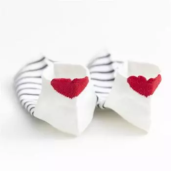 Шикарные милые 3D красные полосатые короткие носки с сердечками на каблуке, забавные женские счастливые свежие модные летние литературные носки Sokken Dropship
