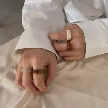 Шикарные новые винтажные геометрические женские модные ювелирные изделия прозрачное кольцо на палец кольца из смолы E