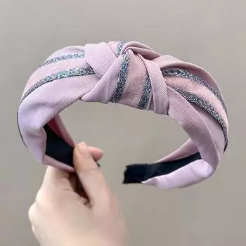 Шикарные однотонные твиловые повязки для волос с узлом для женщин и девушек, повседневный головной убор для шопинга, женский обруч для головы