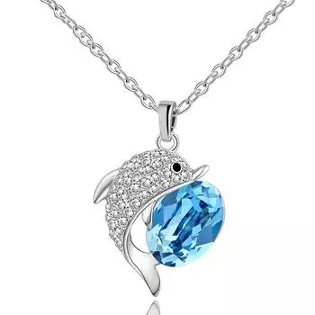 Шикарные ожерелья со стразами в виде большого дельфина для мужчин и женщин, цепочки со льдом, рэперские ювелирные изделия, подарки