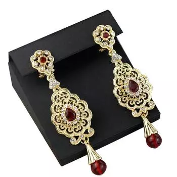 Шикарные серьги для женщин, длинные серьги с хрустальным шаром, традиционные свадебные украшения для невесты синий