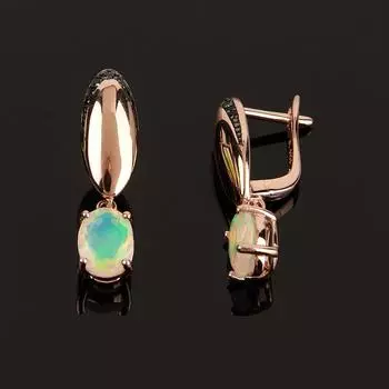 Шикарные серьги из стерлингового серебра 925 пробы с натуральным цветным опалом овальной формы 6*8 мм, драгоценный камень, изысканные ювелирные изделия, модный подарок для женщины, жены, хороший подарок M белый