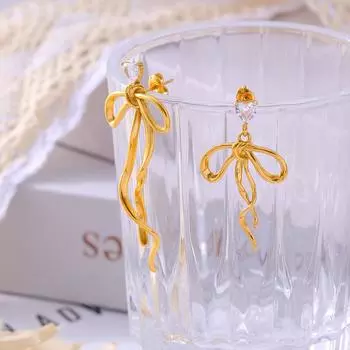 Шикарные серьги с бахромой из ленты и циркония, асимметричные серьги из титановой стали Niche Sweet Design для женщин