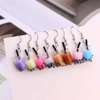 Шикарные серьги с подвесками, забавный стеклянный подарок розовый