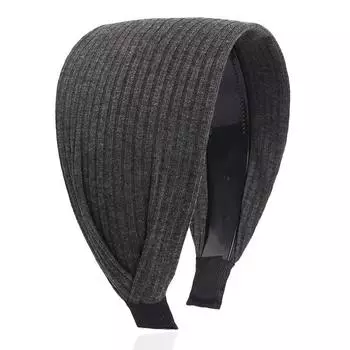 Шикарные женские 7 см супер широкие мягкие трикотажные повязки на голову Нескользящие зубчатые ободки для волос для корейских леди Повседневный шоппинг Головной обруч