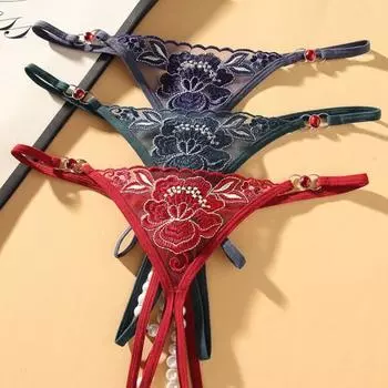 Шикарные женские прозрачные женские трусы с низкой талией и стрингами