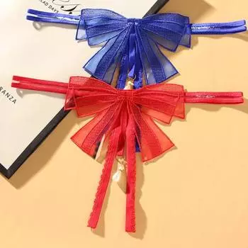 Шикарные женские стринги с большим бантом, горячие интимные женские трусы с низкой талией для брачной ночи